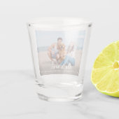 Mr & Mrs Custom Foto Neuer Name Datum Hochzeit Schnapsglas (Rückseite)