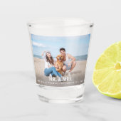 Mr & Mrs Custom Foto Neuer Name Datum Hochzeit Schnapsglas (Vorderseite)
