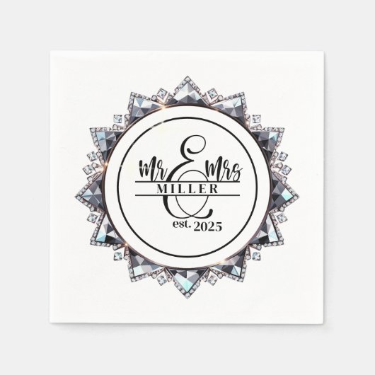 Mr. & Mrs. Custom Name  Napkins Serviette (Vorderseite)