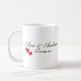 Mr & Mrs. Customized Heart Kaffeetasse