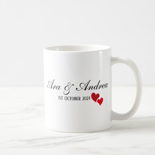Mr & Mrs. Customized Heart Kaffeetasse (Rechts)