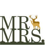 Mr & Mrs. Deer Cake Topper<br><div class="desc">Feiern Sie Ihre Süd- oder Redneck-Hochzeit mit diesem einfachen Jäger-Tortentopf. Es steht "Mr. Mrs." mit einem Buck und Reh zwischen ihnen. Kontaktieren Sie mich,  um diesen Kuchen Topper individuell mit Ihren Hochzeitsfarben.</div>