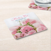 Mr & Mrs., DIY Nachname, Datum & Foto Rechteckiger Pappuntersetzer (angewinkelt)