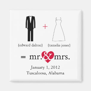 Mr. & Mrs. Do the Math Save the Date Magnet