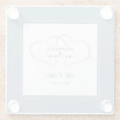 Mr & Mrs Dusty Blue Elegant Wedding Chic Hearts Glasuntersetzer (Rückseite)