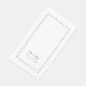 Mr & Mrs Dusty Blue Simple Modern Wedding Dinner Serviette (Ecke)