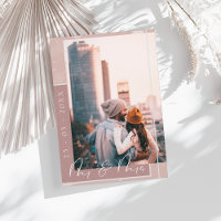 Mr & Mrs Dusty Pink White Script Foto
