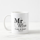 Mr&Mrs einfache elegante Typografie-Gastgeschenk Kaffeetasse (Links)