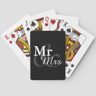 Mr&Mrs einfache elegante Typografie-Gastgeschenk Spielkarten