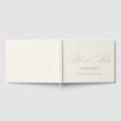 Mr & Mrs. Elegant Calligraphy Cream Foil Wedding Gästebuch (Voll)