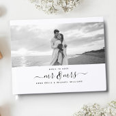 Mr & Mrs. Elegant Handwriting Script Foto Wedding Gästebuch