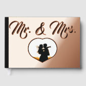 Mr & Mrs Elegant Modern Foto Heart Wedding Gästebuch (Vorderseite)