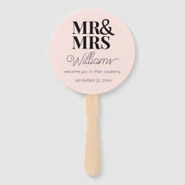 Mr & Mrs Elegant Modern Minimalistisch Wedding Pro Fächer