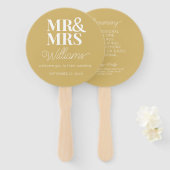 Mr & Mrs Elegant Modern Minimalistisch Wedding Pro Fächer (Vorne und Hinten)