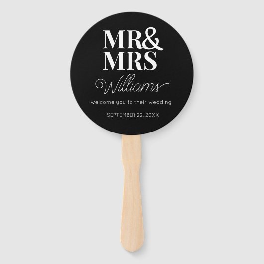 Mr & Mrs Elegant Modern Minimalistisch Wedding Pro Fächer (Vorderseite)