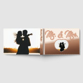 Mr & Mrs Elegant Rose Gold Foto Heart Wedding Gästebuch (Voll)