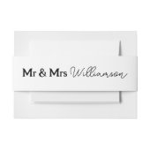 Mr & Mrs. Elegant Script Einladung Belly Band (Vorderseite Beispiel)