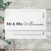 Mr & Mrs. Elegant Script Einladung Belly Band