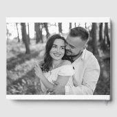 Mr & Mrs. Elegant Script Modernes Foto Hochzeit Gästebuch (Rückseite)