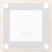 Mr & Mrs Elegant Wedding Chic Hearts Moderne Lila Glasuntersetzer (Rückseite)