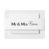 Mr & Mrs. Elegant Wedding Einladung Belly Band (Vorderseite Beispiel)