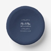 Mr & Mrs. Elegant Weddings Bride & Groom Navy Blue Pappteller (Vorderseite)