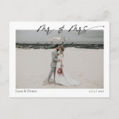 Mr & Mrs (endlich) Fun Script Hochzeitsankündigung Postkarte (Vorderseite)