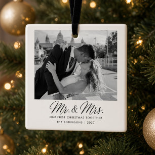 Mr. & Mrs. Erstes Weihnachten Zusammen Hochzeit  Keramikornament