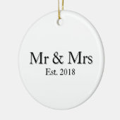 Mr & Mrs Est. Year Elegant Personalized Couple Keramik Ornament (Links)