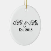 Mr & Mrs Est. Year Personalized Couple Design Keramik Ornament (Rechts)