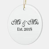 Mr & Mrs Est. Year Personalized Couple Design Keramik Ornament (Links)