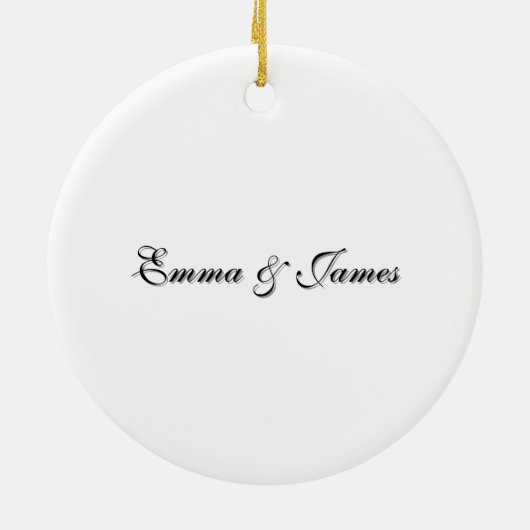 Mr & Mrs Est. Year Personalized Couple Design Keramik Ornament (Hinten)