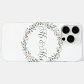 Mr & Mrs Eucalyptus Wreath iPhone Case (Rückseite (Horizontal))