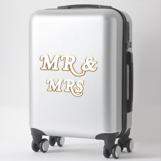 Mr. Mrs. Extra-Large 14" x 14" Custom-Cut Vinyl Aufkleber (Koffer)