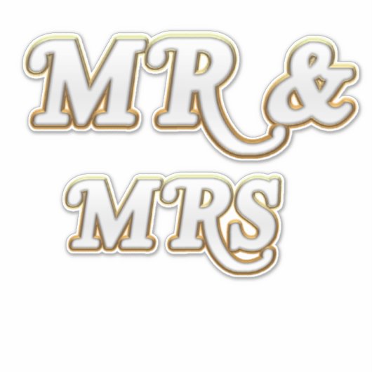 Mr. Mrs. Extra-Large 14" x 14" Custom-Cut Vinyl Aufkleber (Vorderseite)