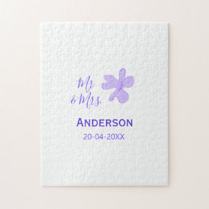 Mr & Mrs Familienname Datum Jahr Hochzeitsgeschenk Puzzle