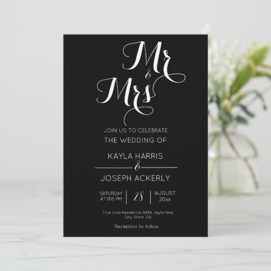 Mr. & Mrs. Feiertagskarte (Stehend Vorderseite)