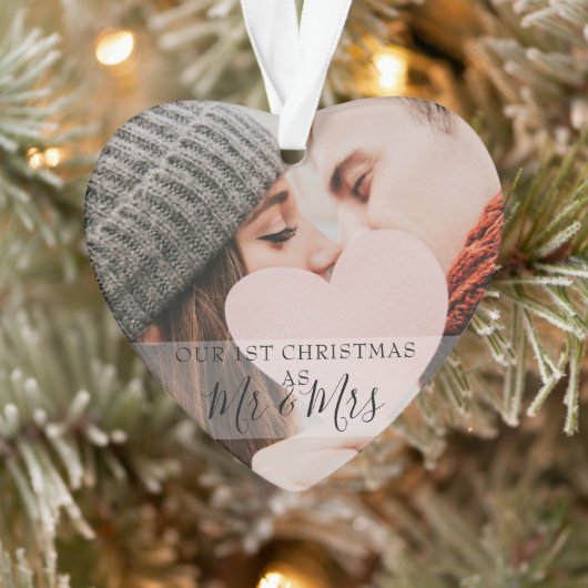 Mr & Mrs First Christmas 2 Foto Holiday Ornament (Baum)