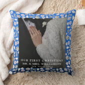 Mr & Mrs. First Christmas Foto Wedding Kissen (Decke)