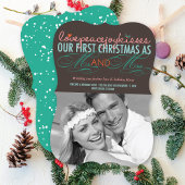 Mr & Mrs. First Christmas Mistletoes Foto Wedding Einladung