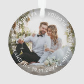 Mr & Mrs. First Christmas Mistletoes Foto Wedding Ornament (Rückseite)