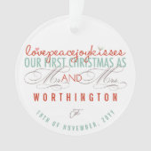 Mr & Mrs. First Christmas Mistletoes Foto Wedding Ornament (Vorderseite)