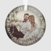 Mr & Mrs. First Christmas Mistletoes Foto Wedding Ornament (Rückseite)
