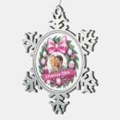 Mr & Mrs. First Christmas Schneeflocken Zinn-Ornament (Rechts)