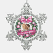 Mr & Mrs. First Christmas Schneeflocken Zinn-Ornament (Vorderseite)