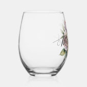 Mr & Mrs Floral Script  Weinglas Ohne Stiel (Rechts)