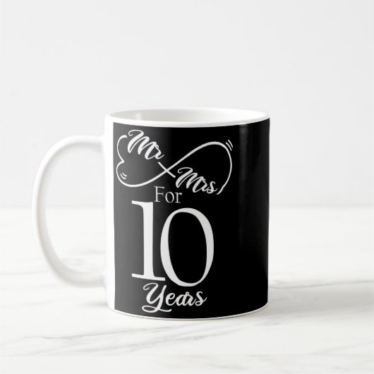 Mr Mrs For 10 Years 1st Wedding Anniversary Kaffeetasse (Links)