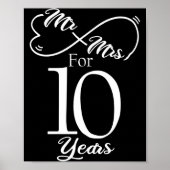 Mr Mrs For 10 Years 1st Wedding Anniversary Poster (Vorne)