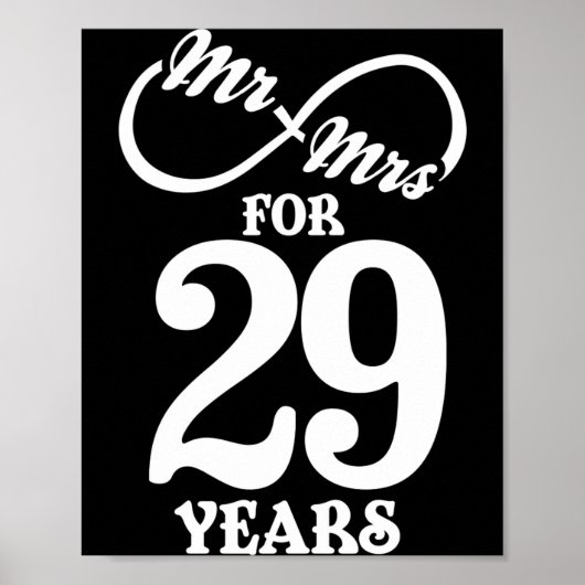 Mr Mrs For 29 Years 29th Wedding Anniversary Poster (Vorne)