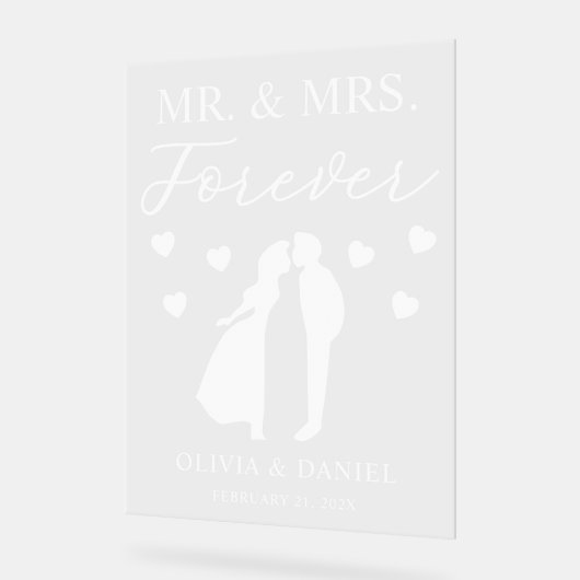 Mr. & Mrs. Forever Personalized Wedding Acrylschild (Winkel)